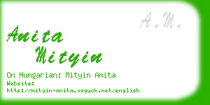 anita mityin business card